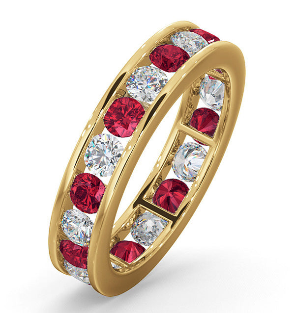 ETERNITY RING RAE DIAMONDS H/SI AND RUBY 1.80CT - 18K GOLD